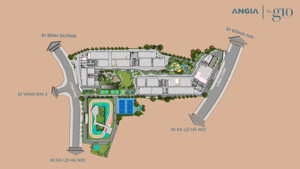 Mặt bằng và hướng kết nối